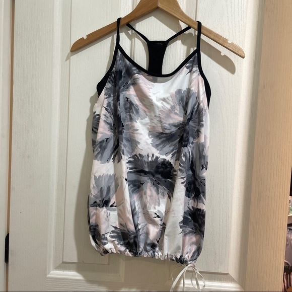 FABLETICS Tank Top built in bra athletic size small black grey pink running yoga - Picture 1 of 5